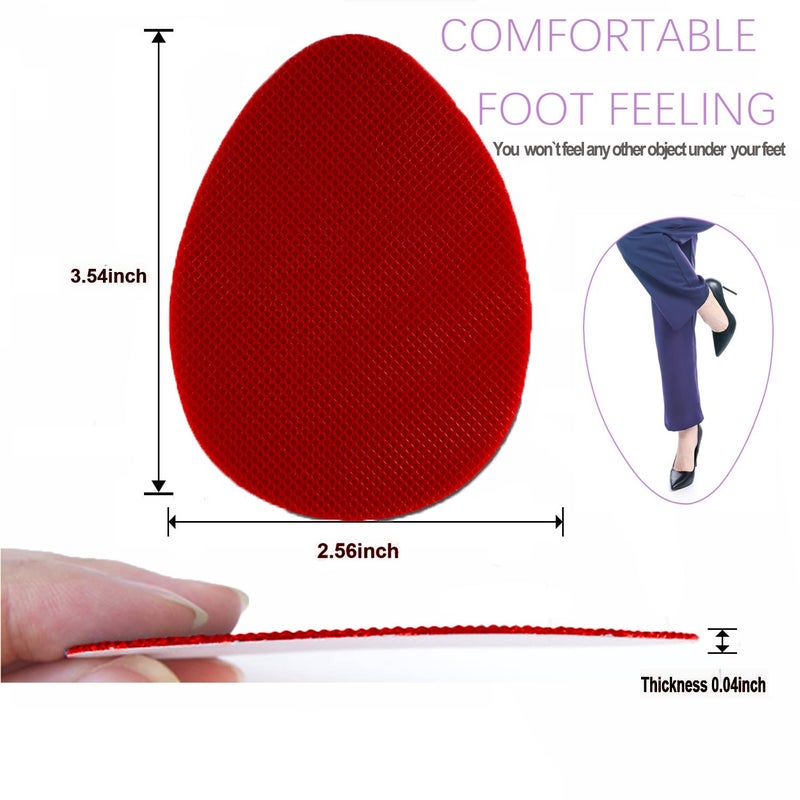 Feeke Non Slip Shoes Pads Self-Adhesive Shoe Grips Rubber Anti-Slip Shoe Grips Sole Stick Protector (Red-3Pairs) - Image 5